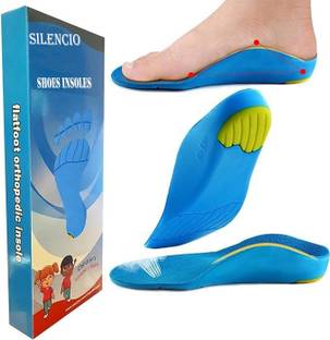 Silencio Orthotic Arch Support Shoe Insoles for kids, Men & Women EU Size 43-45 Heel Support