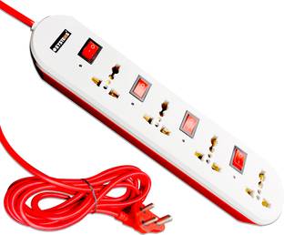 eSYSTEMS Extension Board, Led Indicator, Individual Switches Cord 2.8 Meter 6 A 4  Socket Extension Boards
