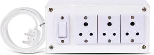 JELECTRICALS Classic Premium Heavy Duty Extension With 3 Core Wire & 6AMP Plug 3  Socket Extension Boards