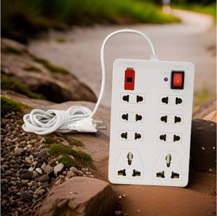 TOOLART 8 Socket Extension Board with Seperate 1 Switches, Max Current 6A 8 SocketWU 8  Socket Extension Boards