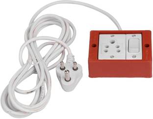 MFIO Duhan Portable Plastic Electric With LED Indicator 6 AMP 240 V 1  Socket Extension Boards