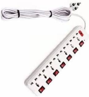 D-DEVOX SB- 7+7 Power Strip with Master Switch, Indicator, Safety Shutter & 7 Socket 7  Socket Extension Boards