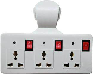 Digiway 3+3 MultiPlug with Individual Switches, LED Indicators Extension Board 3  Socket Extension Boards