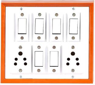 Shiv trading Extension Board with 6 switches and 2 socket , PVC Plastic, 2m cord 7 A Five Pin Socket