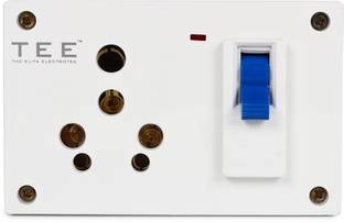 The Elite Electrotek MCB Combined Box with Single 16A Universal Socket & 20A Blue Wall Mount Box 1  Socket Extension Boards