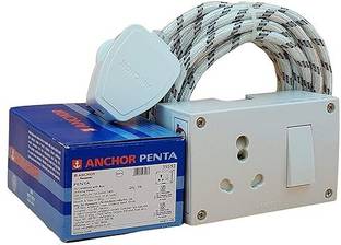 RG TAS Anchor 1 Socket and Plug, 3 m, 16 A Sockets Power Extension Cloth Cord, 1  Socket Extension Boards