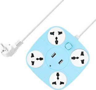 ZIYTRACK Extension Power Cord with 2 USB Charging Port Power Borad with 1.7 Meters Cable 4  Socket Extension Boards