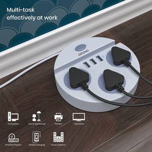 cilesis Multi Socket Power Plate with USB Charger & Mobile Holder 3 AC Sockets
