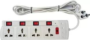 Fuee 4+4 Port Switch Socket Universal Socket Spike Guard Multi Plug Power Plug