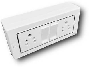 Sakib 6 Modular Wall Mounted Switch Board 2  Socket Extension Boards