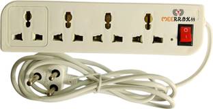 MEERRAKII 100W Power Extension Board | 4 Sockets | 6A, 240V | 3-Pin with 2m Wire 4  Socket Extension Boards