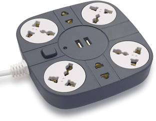Addmax Extension Cord With 6 socket 2 USB Port Fire Flame Proof with 3-METER-LONG CORD 6  Socket Extension Boards