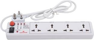 ANCHOR 4 way 6A with Single Switch | Cord for Home (22048) 4  Socket Extension Boards
