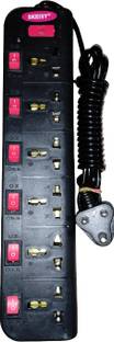 Skeisy EXTENSION CORD 6 SOCKET AND 6 SWITCH POWER UP 6AMP AND 3 MTR WIRE 6  Socket Extension Boards