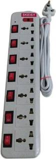 Skeisy 7+7- Extension Board Universal Surge Protector(White)Brass Light Socket 7 Socket 7  Socket Extension Boards