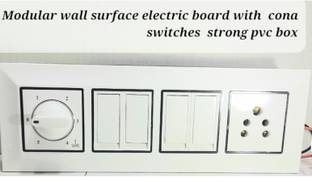 BAHUL Modular wall surface electric board with CONA SWITCHES STRONG PVC BOX 1  Socket Extension Boards