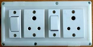 UNITEK CONTROL SYSTEM Anchor ISI 2 Socket & 2 Switch Board with 3 Yard wire Extension Boards 2  Socket Extension Boards