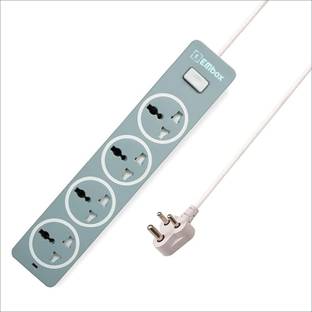 EMBox 10A Extension Board with 4 Universal Sockets, Safety Shutter LED Indicator-1500W 4  Socket Extension Boards