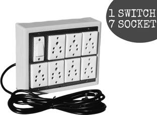 खोपाला 7 Socket & 1 Switch Board with 3 Yard wire 7 सॉकेट सर्ज रक्षक