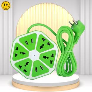 FRONY Hexagon Extension socket with 5 Meter Cable & 4 usb ports Charging, 4 SocketC180 4  Socket Extension Boards