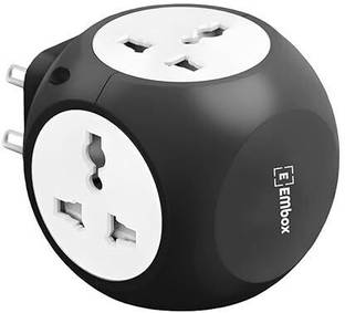 EMBox Multiplug Adapter With Safety Shutter 4  Socket Extension Boards