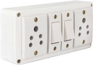 Electro Factory PVC Extension Board With 2 Anchor Socket 2 Anchor Switch 2  Socket Extension Boards