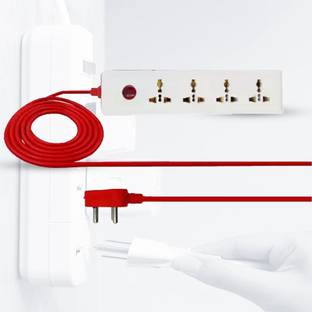 Hillgrove Power Extension Board with 4 Universal Socket and 1 Switch with 5 Meter Long Cable Surge Protector for Home/Computer/Fridge 4  Socket Extension Boards