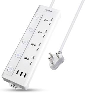 EMBox 10A Extension Board with 3 USB Port- 4 Universal Sockets and Overload Protector 4  Socket Extension Boards