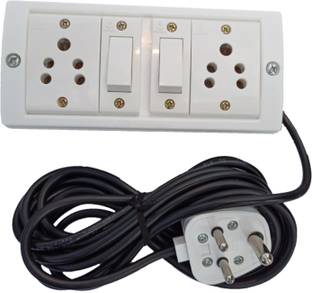 UKV Extension switch board with 2 sockets( anchor), 2 switchs ( anchor) - 5 Mtr Long wire 2  Socket Extension Boards