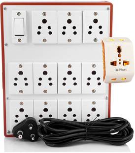 HI-PLASST (1 Switch + 11 Sockets ) Extension Board Multi Outlet Electrical Switch Board - 4Mtr Long Wire Power Strip with multi plug 11  Socket Extension Boards
