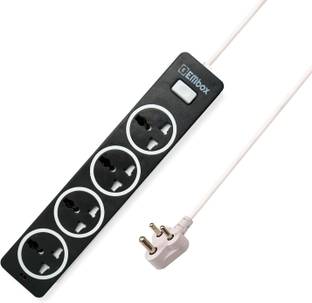 EMBox 10A Extension Board with Master Switch-Extension Cord with 4 Sockets -1500W 4  Socket Extension Boards