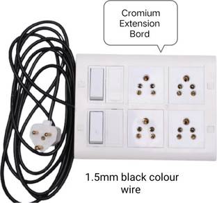 cromium 12 modular 4 shocket 2 switch 4 mitre wire 4  Socket Extension Boards