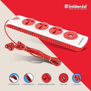 Goldmedal 4x4 HIGH GRADE POWER STRIP WITH USB 8  Socket Extension Boards