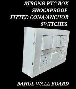 BAHUL Wall mount board SUITABEL FOR OPEN OR UNDERGROUND BOTH FITTING 3  Socket Extension Boards
