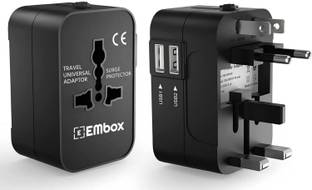 EMBox AC Multi Plug USB Adapter Charger with Dual USB Ports 1  Socket Extension Boards