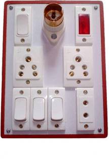 Oymyakon electric Fiber Board with 3 Socket and 4 Switch with Bulb Holder for Commercial and Home Use 210 A Three Pin Socket 3  Socket Extension Boards