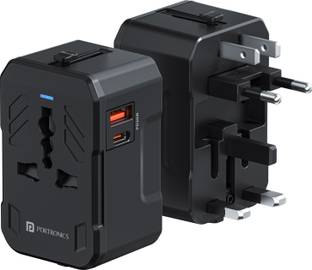 Portronics Juicemate 4 20W All In One Universal Travel Adaptor,Type C/USB Port 1  Socket Extension Boards