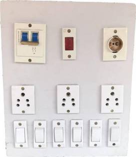Shop Comfort Wooden Electric Switch Board ( 6 Switches,3 Sockets,1 Indicator,1 Bulb Holder & 1 MCB) 3  Socket Extension Boards