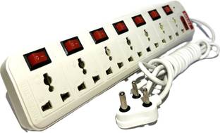 Skeisy EXT-107 Switch Universal Surge Protector With 7 Socket 7 switch 7  Socket Extension Boards