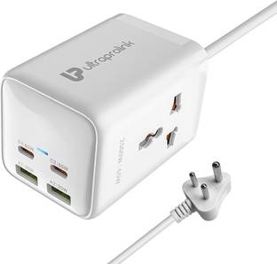 Ultraprolink 65W PD GaN Fast Charger|Surge Protector|2 Type C and 2 USB-A Ports QC3.0|UM1165U 2  Socket Extension Boards