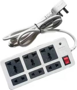 Sanhan ELECTRIC CORD POWER STRIP SURGE PROTECTOR MULTI PLUG 6 sockets with 3m wire 6  Socket Extension Boards
