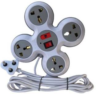 mlu Extension Board (4+1) 4 mtr Extension Cord;6 Amp 8 Universal socket Multi Plug Point with LED Indicator 4  Socket Extension Boards