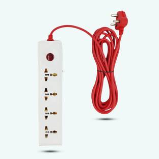 FADMAN 4-Socket Surge Protector Universal Socket with 16.4Ft (5-Meter) 4  Socket Extension Boards