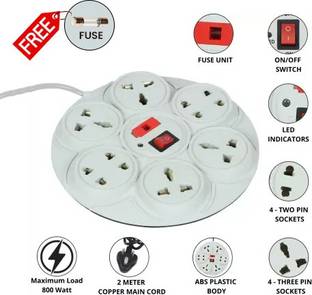 Hongli 8+1 Round Universal Multi Plug Point 6 Amp Extension Boards 8  Socket Extension Boards