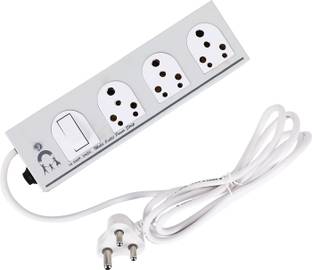 CADEAU 16A Extension Cord with 16A Switch and Socket ,Three Way Extension Board, Power Cord Extension Board , Surge Protector (White) 3  Socket Extension Boards