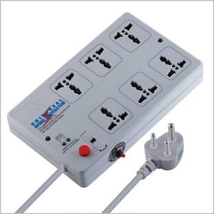 MX Surge Protector /Spike Guard with 6 Universal Socket,Master Switch,Built-in Fuse 6  Socket Extension Boards