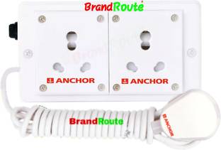 BrandRoute 2 Socket Power Board Anchor Component Fitted Heavy Duty Copper Wire 16 Amp Plug 2  Socket Extension Boards