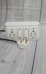 cromium extesion bord 2 shocket +2 switch white 2  Socket Extension Boards
