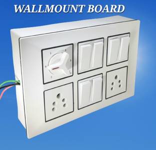 बहुल Wall MOUNT BOARD WITH STRONG BOX 2 सॉकेट सर्ज रक्षक