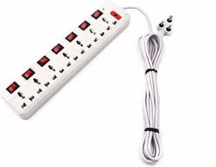 Skeisy Extension Board, 7+7 Universal Sockets Strip, LED Indicator & 2.5 Meter 6 AMP 7  Socket Extension Boards